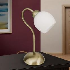 ORION Bordlamper>Doma bordlampe, antik messingfarve, højde 30 cm, glas