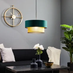 Maco Design Pendellamper|Pendellamper>Dorina hængelampe, grøn/guld Ø 40cm