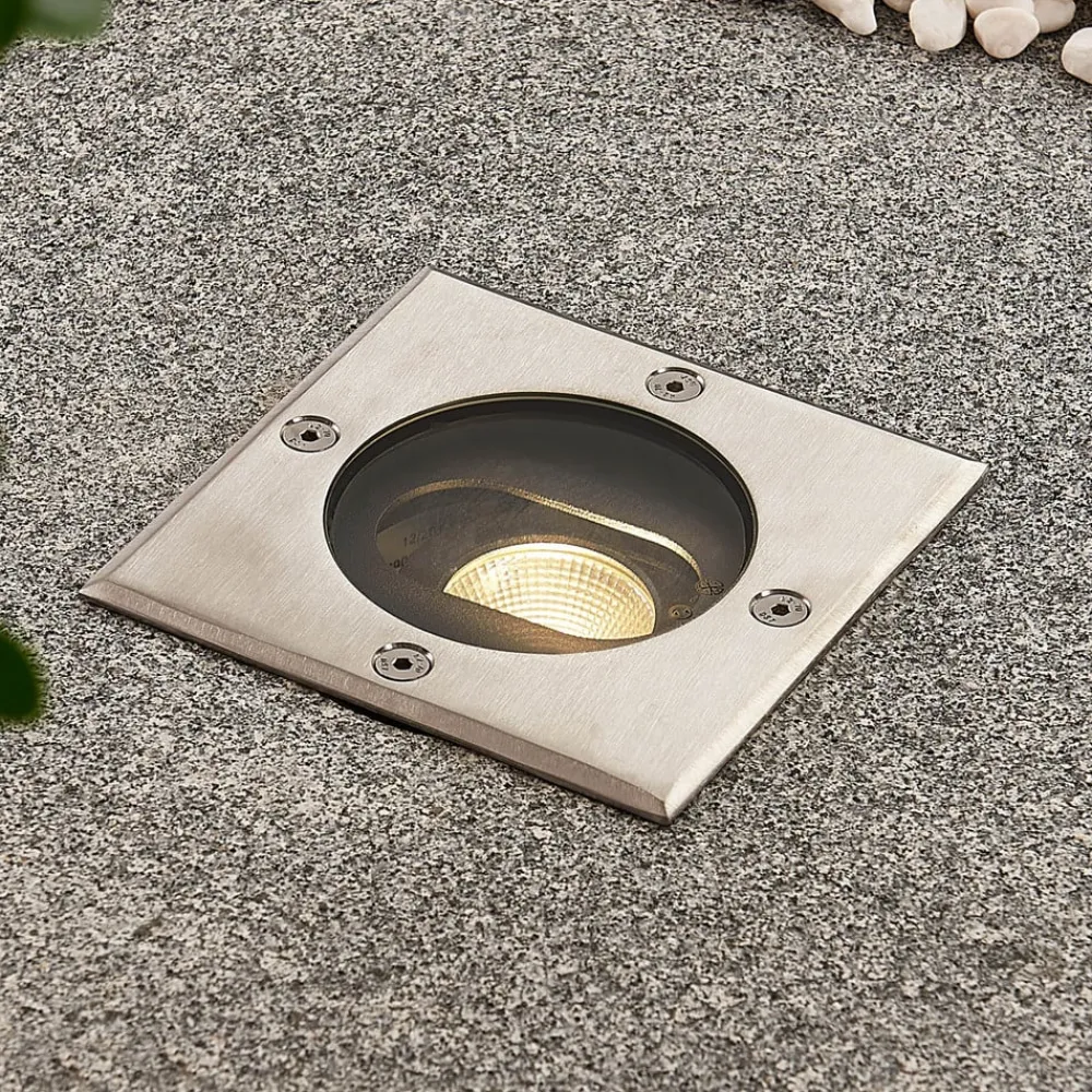 Doris - LED-gulvspot til indbygning, kantet form^Lucande Discount