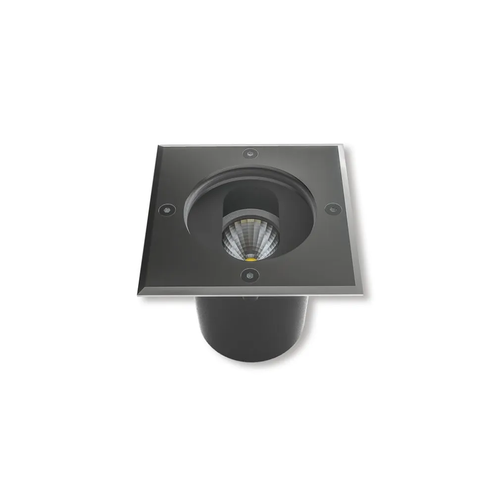 Doris - LED-gulvspot til indbygning, kantet form^Lucande Discount