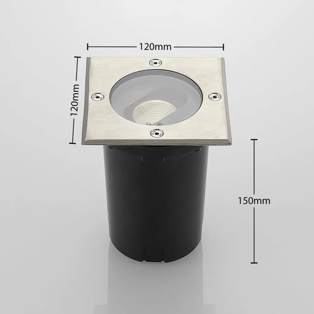 Doris - LED-gulvspot til indbygning, kantet form^Lucande Discount