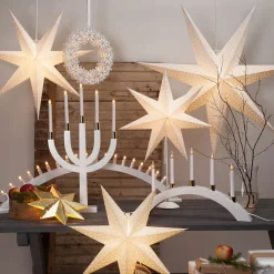 STAR TRADING Dot papirstjerne med hulmønster, hvid Ø 54 cm