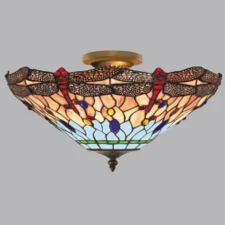 Searchlight Loftlamper>Dragonfly-loftslampe i Tiffany-stil