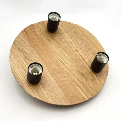 Dusty loftlampe, bøgetræ, sort, Ø 33 cm, 3 lyskilder^Lamkur Lighting Discount