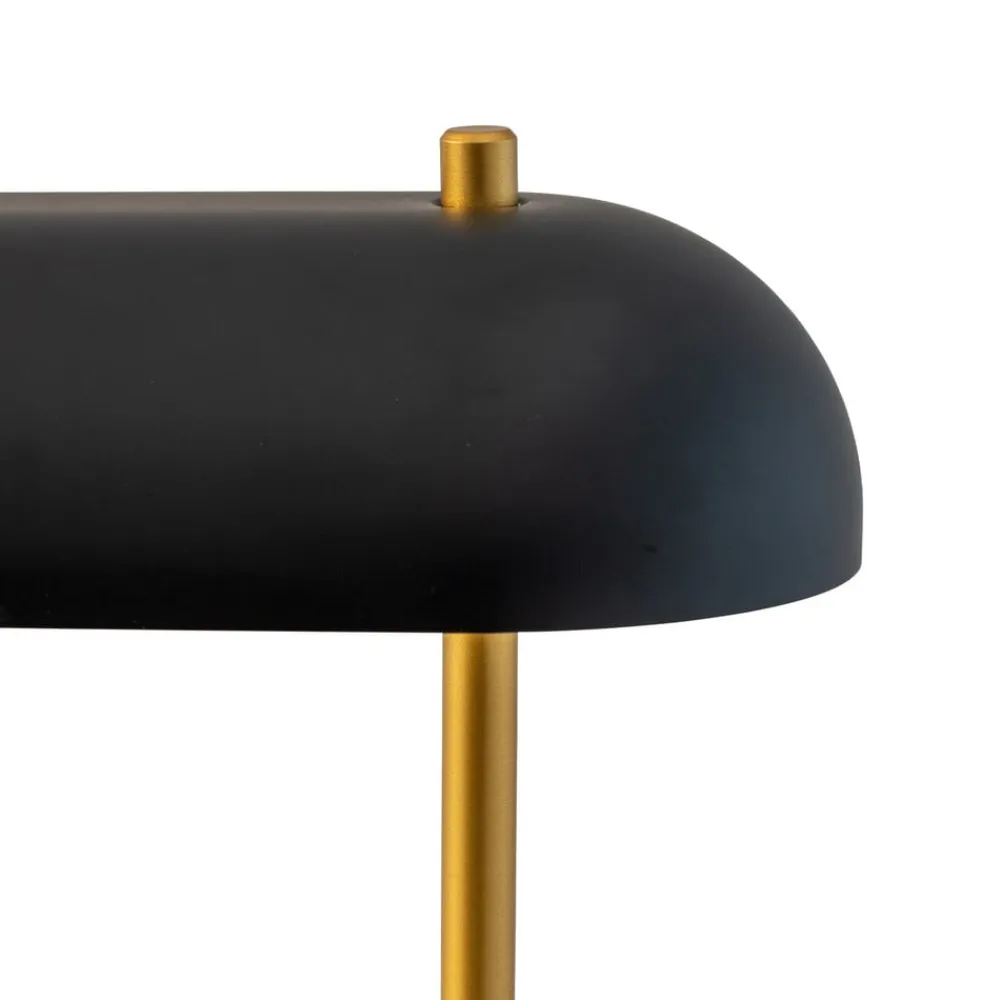 Dyberg Larsen Arch bordlampe, sort/messingfarvet, metal