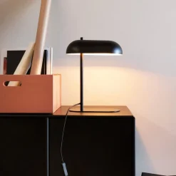 Dyberg Larsen Arch bordlampe, sort, metal, højde 36 cm