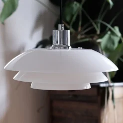 Dyberg Larsen Pendellamper|Pendellamper>DL31 hængelampe, glasskærm, krom