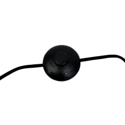 Dyberg Larsen gulvlampe Calix, sort/naturfarvet, 150 cm