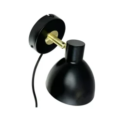 Dyberg Larsen væglampe Lilje, sort, Ø 16 cm, metal