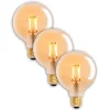 Näve Filament Pære>E27 4,1 W 310lm LED-globepære varmhvid guld 3 stk