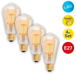 Näve E27 4 W 320lm LED-pære varmhvid kan dæmpes 4 stk