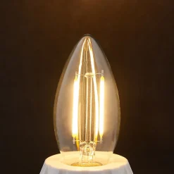 Lindby E14 filament LED-kertepære 2W, klar, 2.700 K