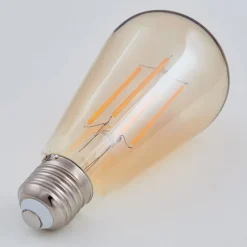 Lindby E27 rustik lyspære 6W 500lm ravfarvet 1.800K sæt med 3 stk