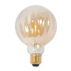 E27 3,8W LED-pære G95, 2700K, 340lm, riller ravfarvet^Lucande Sale