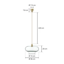 Horizon hængelampe, gul, røg Ø 36cm^EBB & FLOW Discount