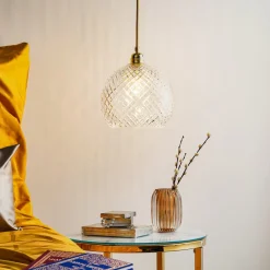 EBB & FLOW Rowan hængelampe, guld Ø 22cm