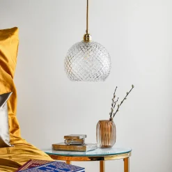 EBB & FLOW Rowan hængelampe, guld Ø 22cm