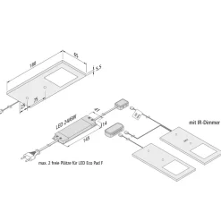 Hera Underskabsbelysning>Eco-Pad F LED-underskabsbelysning, 2, 3.000 K, alu