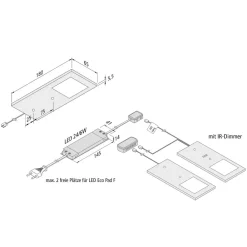 Hera Underskabsbelysning>Eco-Pad F LED-underskabsbelysning, 2, 3.000 K sort