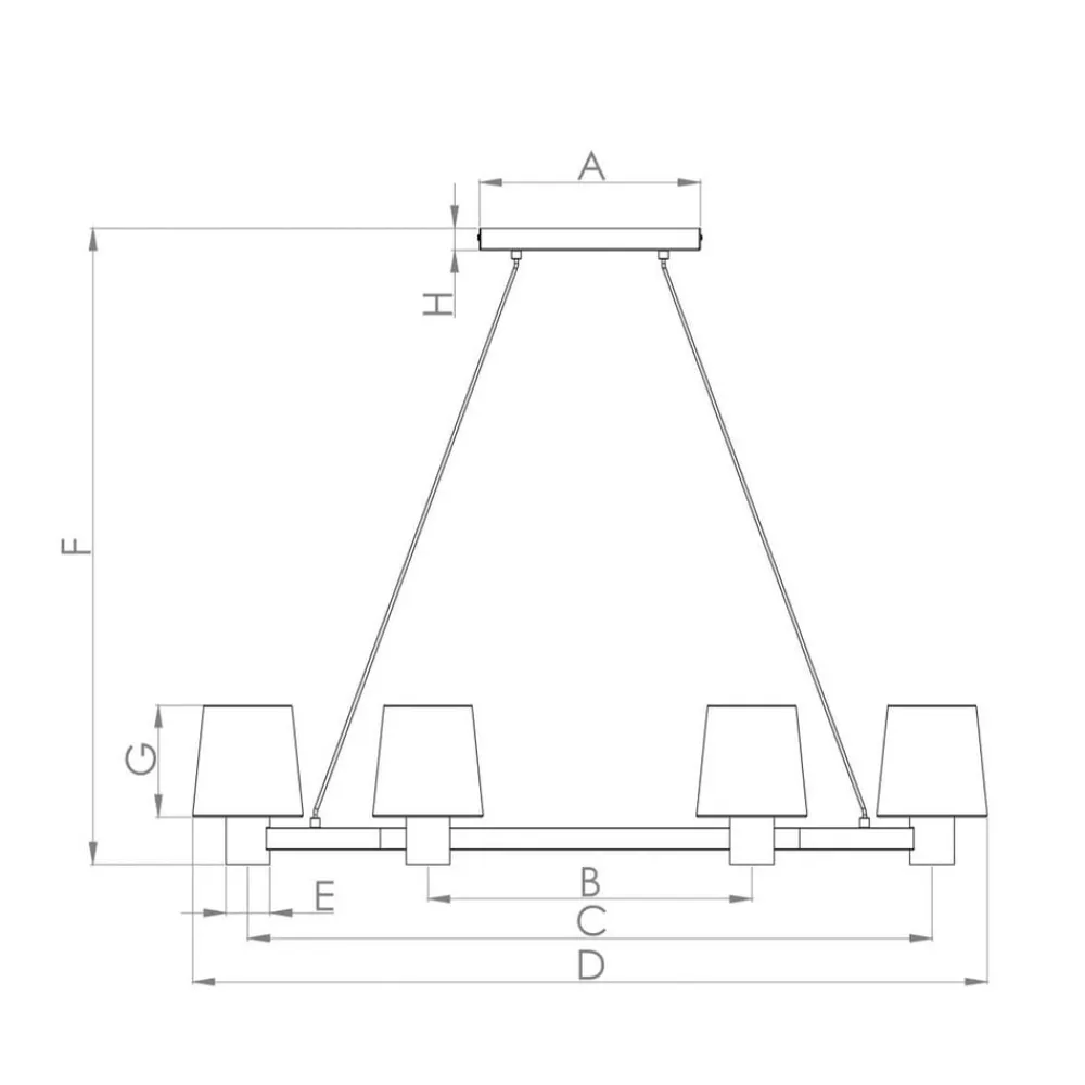 Edale lysekrone, 6xstofskærm, cappuccino, ovale^EGLO New