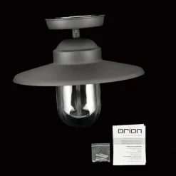 Edward udendørs loftlampe, antracit, Ø 27,5 cm, aluminium^ORION Discount
