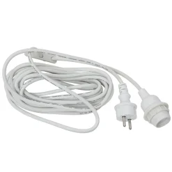 STAR TRADING Elektroniske Materialer>E27-fatning med Ute-kabel, 5 m, hvid