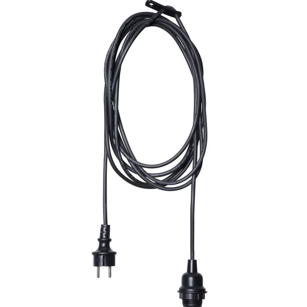 STAR TRADING Elektroniske Materialer>E27-fatning med Ute-kabel, 5 m, hvid