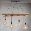 JUST LIGHT. GmbH Pendellamper>Egar Hængelampe i træ, 4 lyskilder