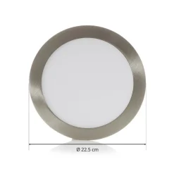 LED indbygningslampe Fueva-C, Ø 22,5 cm, nikkel^EGLO connect Discount
