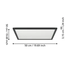 LED-loftlampe Rovito-Z, sort, 50 x 50 cm^EGLO connect Best