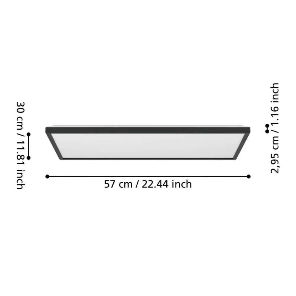 LED-loftlampe Rovito-Z, sort, 57 x 30 cm^EGLO connect Best