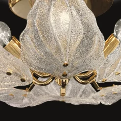 Eksklusiv glas loftslampe Foglie, 6 lyskilder^Novaresi Sale