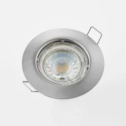 Dakarra indbygnings-downlight, 10, GU10 nikkel^ELC
