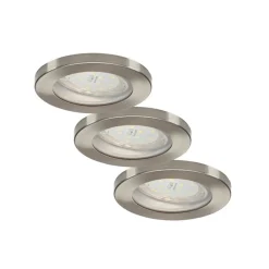 ELC Loftlamper|Spotlights>Delfan LED-indbygningslampe til bad 3 stk sølv