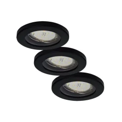 ELC Delfan LED-indbygningslampe til bad 3 stk sort