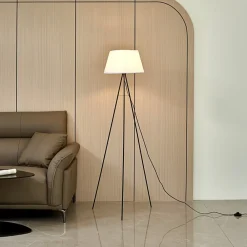 ELC Gulvlamper|Gulvlamper>Elsika gulvlampe, stofskærm, brun