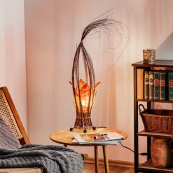 Woru Elena bordlampe med stofskærm, orange