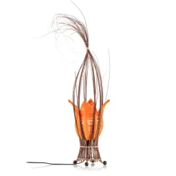 Woru Elena bordlampe med stofskærm, orange