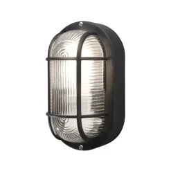 Konstsmide Væglamper>Elmas oval udendørs væglampe, sort
