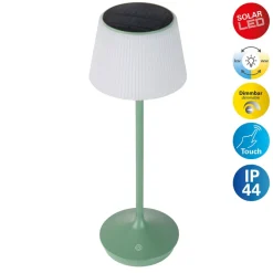 Näve Emmi LED-bordlampe, solcelle, CCT, opladelig, grøn