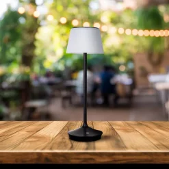 Näve Solcellelamper>Emmi LED-bordlampe, solcelle, CCT, opladelig, sort