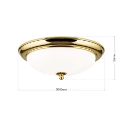 Empire loftlampe, Ø 35,5 cm, guld, matteret opalglas^ORION Clearance