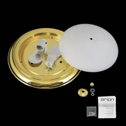 Empire loftlampe, Ø 35,5 cm, guld, matteret opalglas^ORION Clearance