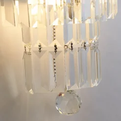 Empire væglampe, krom/klart krystalglas, stål, IP44^Searchlight Clearance