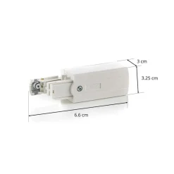 GLOBAL Endetilslutning højre til Noa strømskinne, hvid