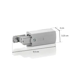 GLOBAL Endetilslutning venstre til Noa strømskinne, grå