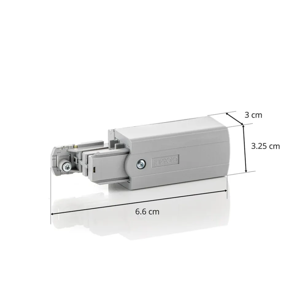 GLOBAL Endetilslutning venstre til Noa strømskinne, grå