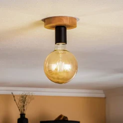 Envostar Bæredygtige Lamper>Esan loftlampe i bøgetræ 1 lyskilde