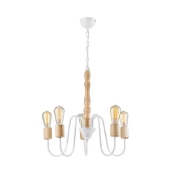 Joiy lysekrone, 5 lyskilder, hvid^Envostar Outlet