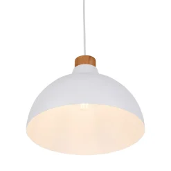 Envostar Kaitt hængelampe, hvid, Ø 34 cm, trædetaljer